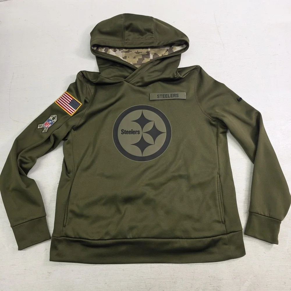 Nike Hoodie Green Pittsburgh Steelers Military Salute To Service Youth Boys Sz L
